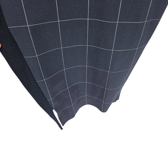 Athleta Brooklyn Textured Ankle Pants Windowpane Plaid Navy Blue Women’s Size 22 - Picture 6 of 13